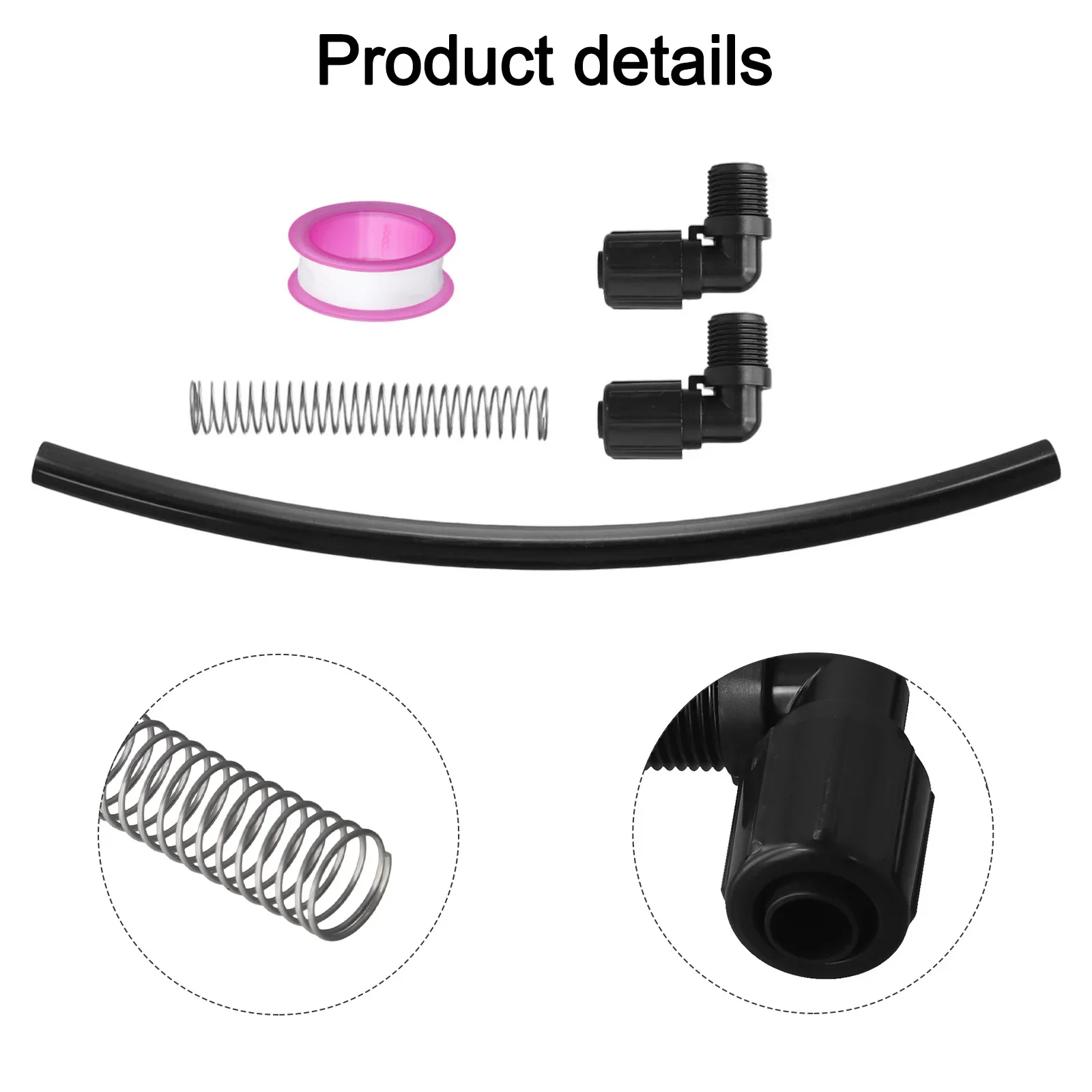90 Degree Tube Connector Set As Shown Replacement Components User Convenience VMQ And EPDM Plastics Long-lasting Durability