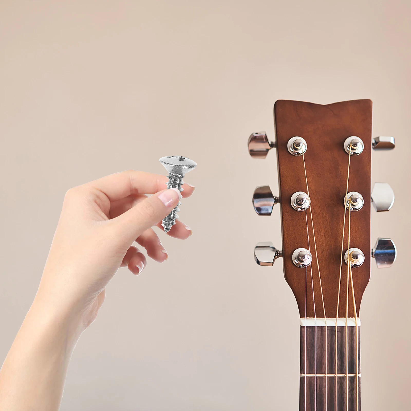 

50 Pcs Screw Socket Screws Guitar Plate Silver Electric Accessories