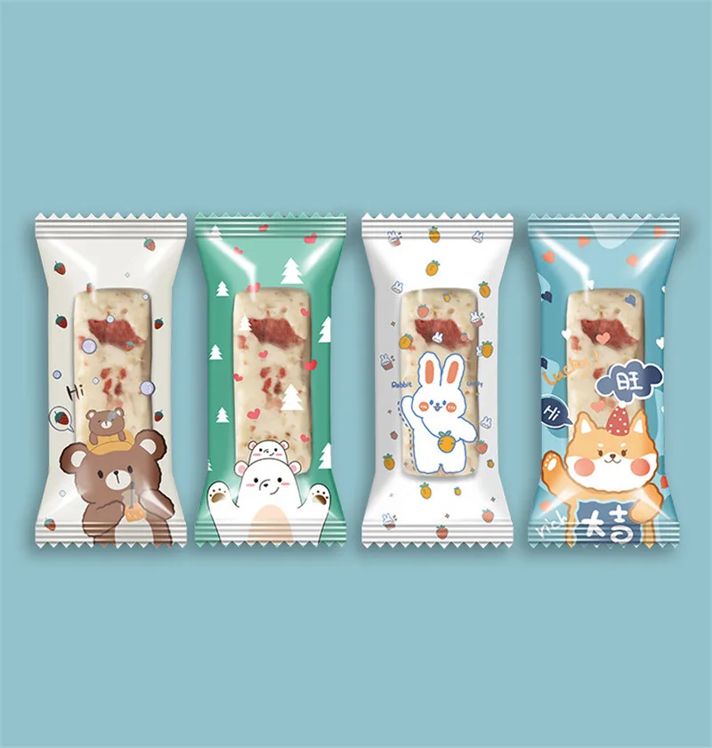 

100Pcs Cartoon Animal Printed Plastic Baking Packaging Biscuit Cookie Nougat Candy Machine Sealing Baby Shower Gift Bags