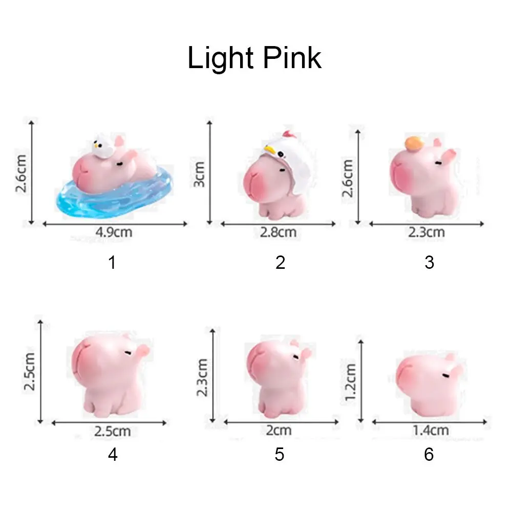 Resin Cartoon Capybara Statue DIY Accessories Miniature Capybara Figurines Fairy Garden Scene Model Mini Animals Figurine