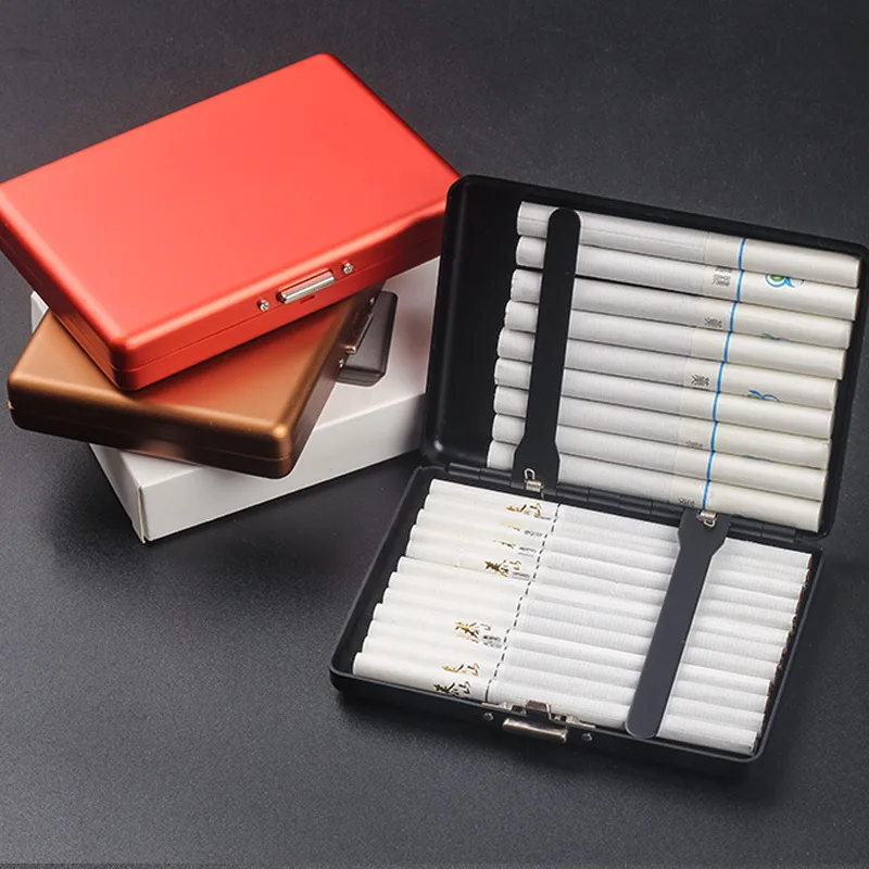 6/7mm Stainless Steel 9 Sticks Cigarette Box Slim Portable Metal Case for Medium Thick Cigarettes Accessories