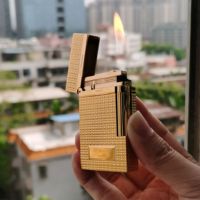 2025 New D Lighters Brass Refill Gas Smoker Cigarette Accessories Tobacco Cigar Tool Man Gifts Collection Diamand Open Sound