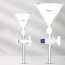 Fine sand separation funnel glass tetrafluoro piston thickened triangle fine sand separation funnel 80mm90mm100mm