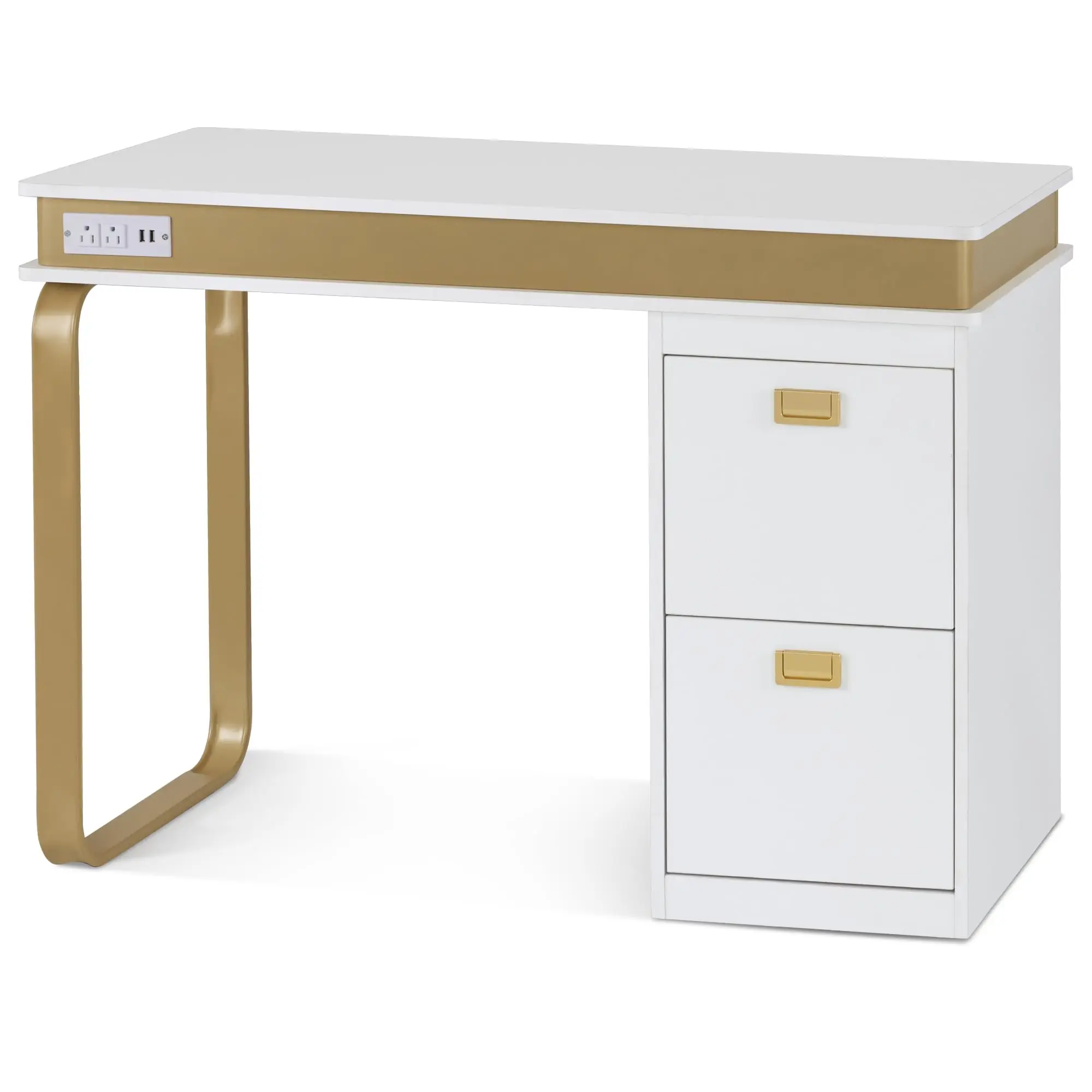 Stylish Manicure Table for Nail Artists, Ideal Storage Beauty Nail Desk, Modern Salon Workstation with Drawers &