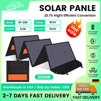 CTOLITY 200W Portable Solar Panel Kit 20.5V Foldable Solar Charger 23% Efficiency for All Camping Power Station, RV Battery