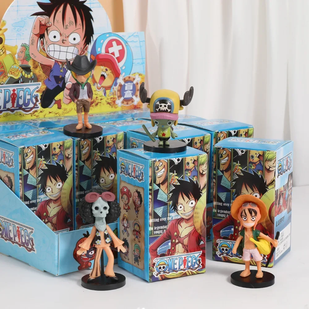 Hot 12pcs Cartoon Anime One Piece Luffy  Box Toys Mini Figure Ornament  Room Decor Doll Model Collection Gifts.