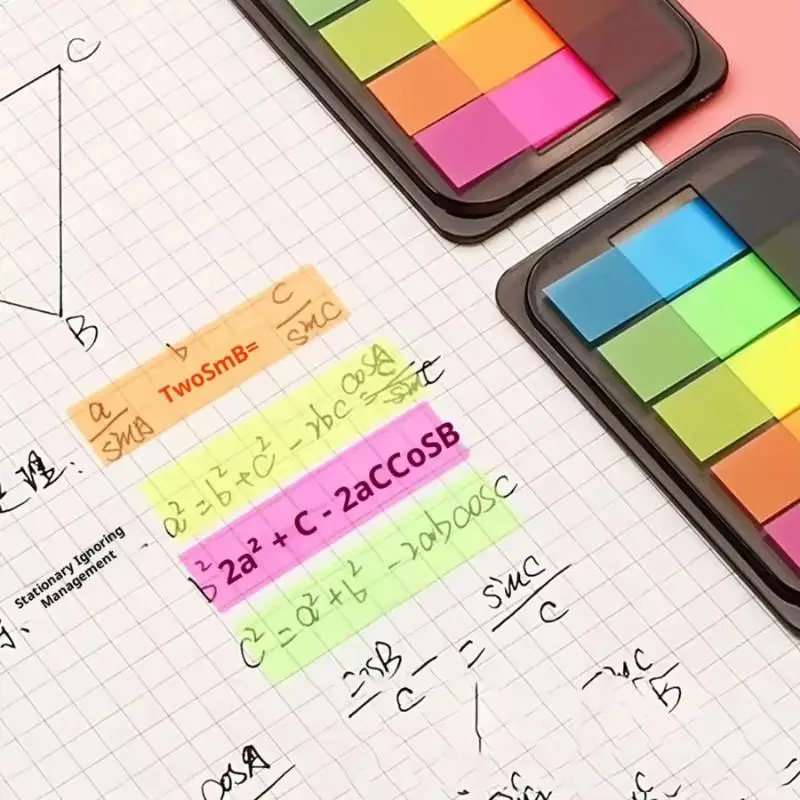100 Sheets Of Waterproof Colored Transparent Sticky Notes , Mini Self-Adhesive Pads For Planner Home & Office School view 3