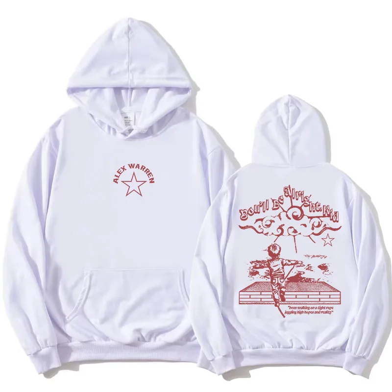 Alex Warren You'll Be Alright, Kid Hoodies Fashion Long Sleeve Hooded Sweatshirts Casual Design Graphic Print Pullovers Unisex