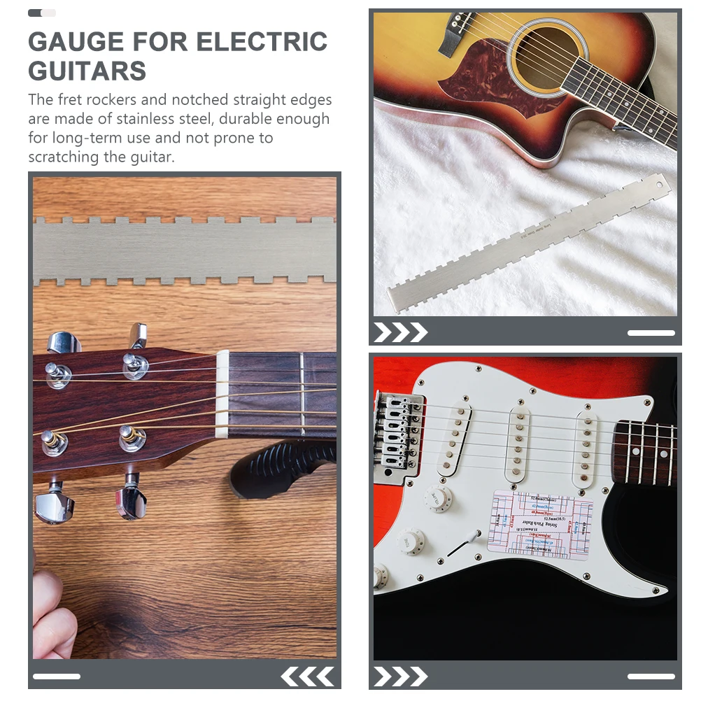 

Guitar Neck Ruler Groove Measurement Tool Luthier String Action Silver Measuring