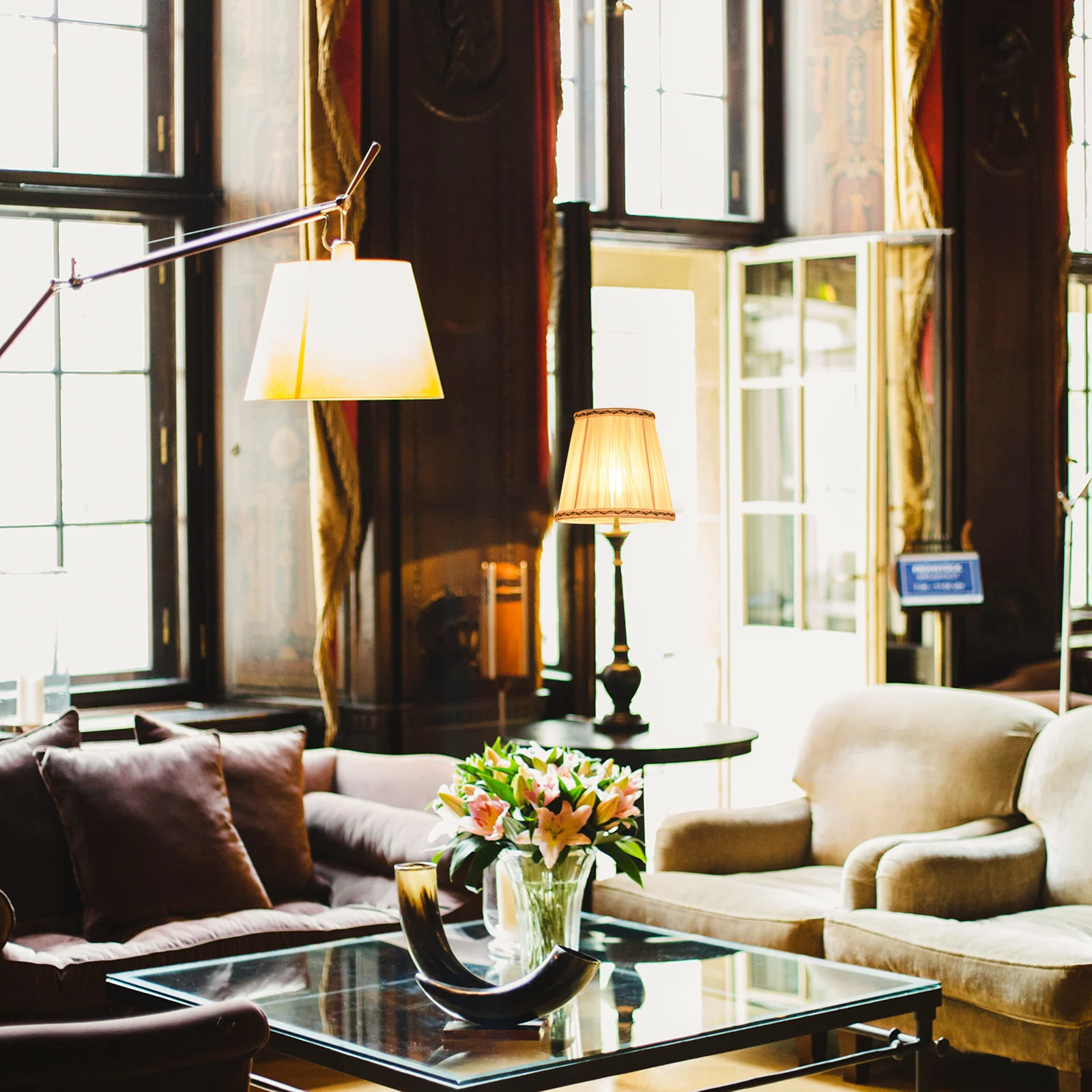 

3Pcs Crystal Chandelier Lamp Shades European Style Simple Cloth Art Lamp Covers for Bedroom Living Room Wall Floor Ceiling Lamps