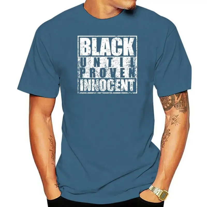 BLACK UNTIL PROVEN INNOCENT 2022 Summer T-shirt Donald Trump Vintage Men T Shirt Hipster Graffiti Tops Tees Hip Hop