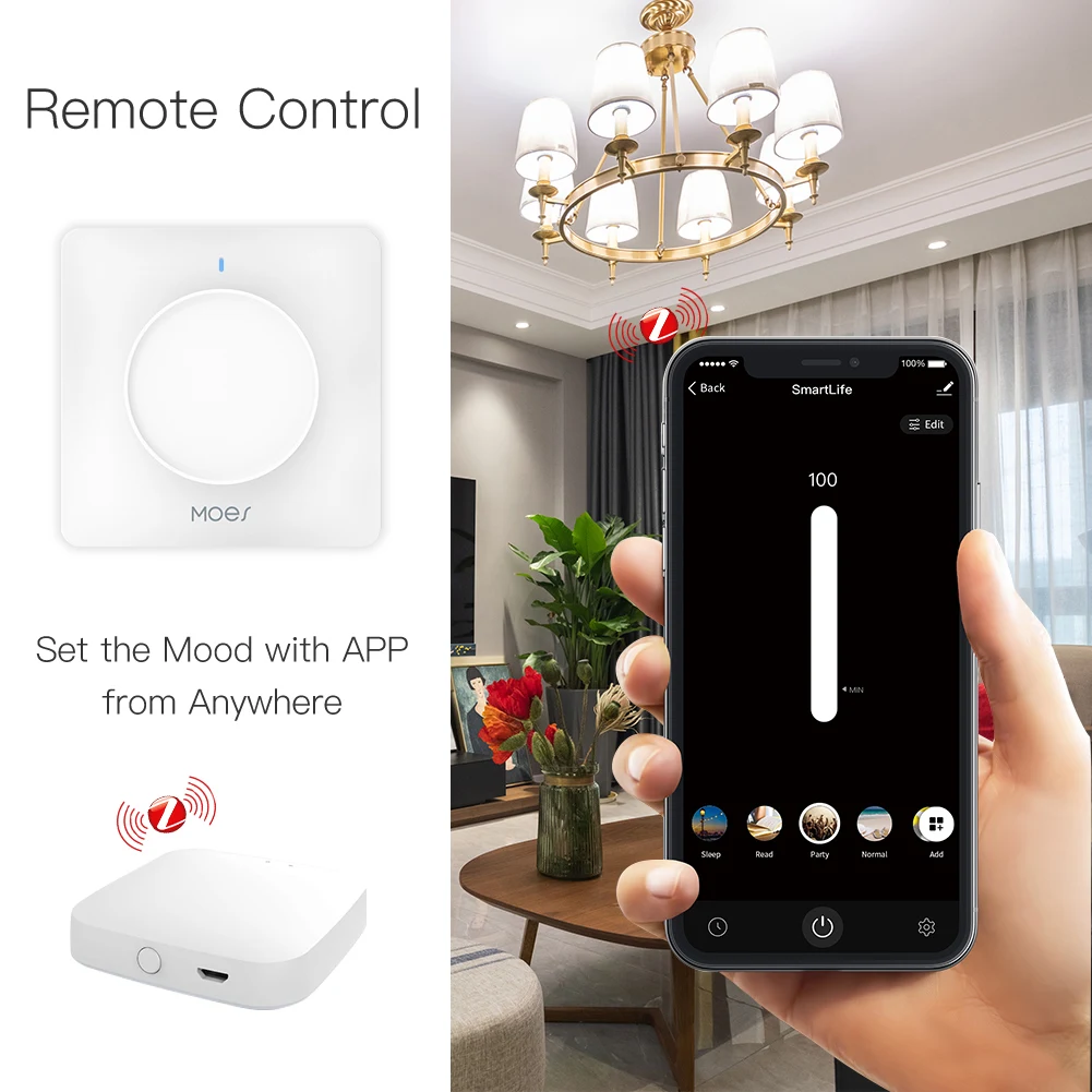 WiFi Tuya Smart Home Dimming Switch App Temporizzazione del telecomando Zigbee Touch Manopola Smart Switch