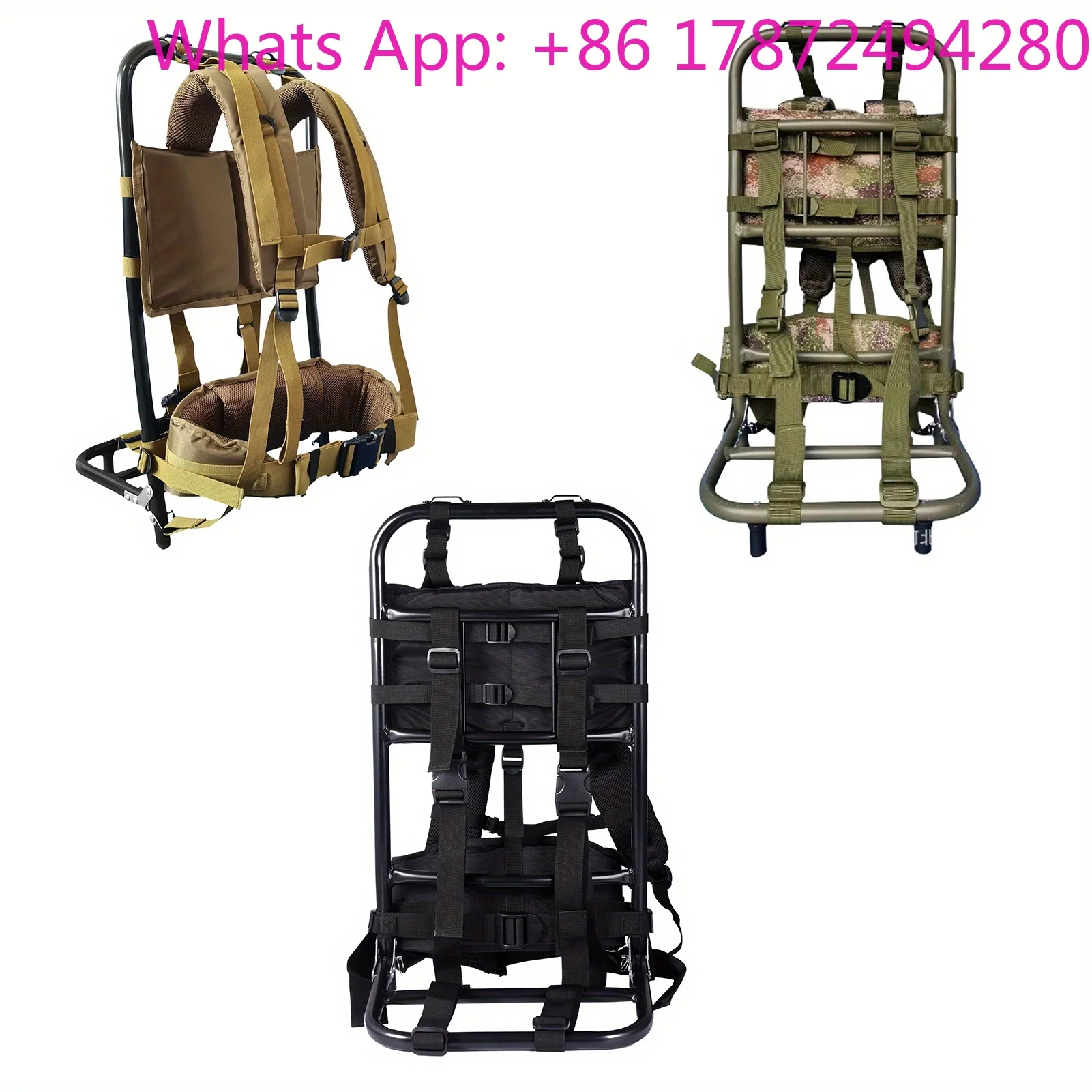 External Foldable Aluminum Hunting Pack Hiking Bag Backpack Frame Portable Tactical Accessories for Travel Outdoor Training