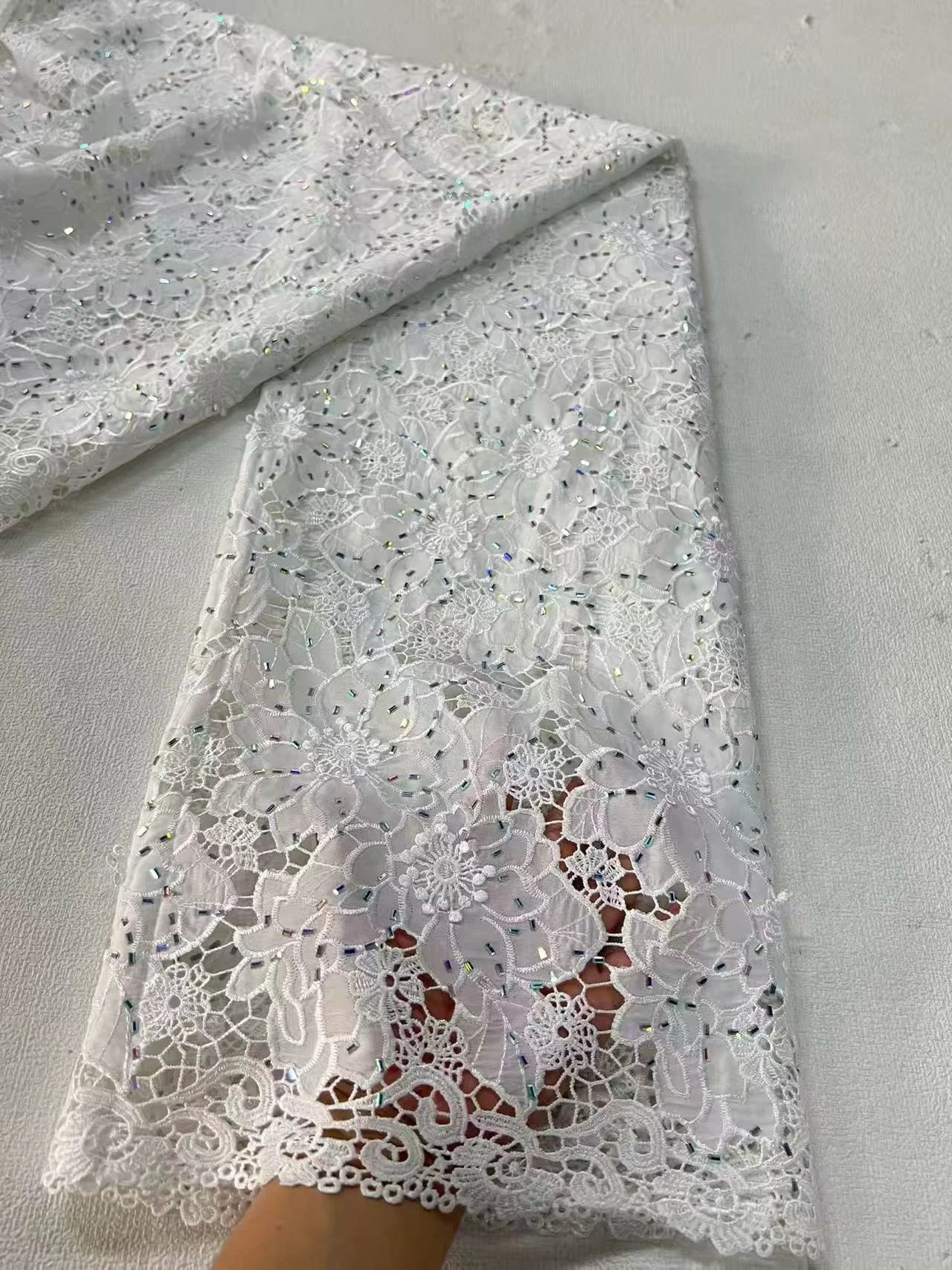 

Кружевная ткань Cord Lace, высококачественное африканское кружево, французская ткань с пайетками 2026, вышитое кружево на тюле, нигерийская ткань, 5 ярдов