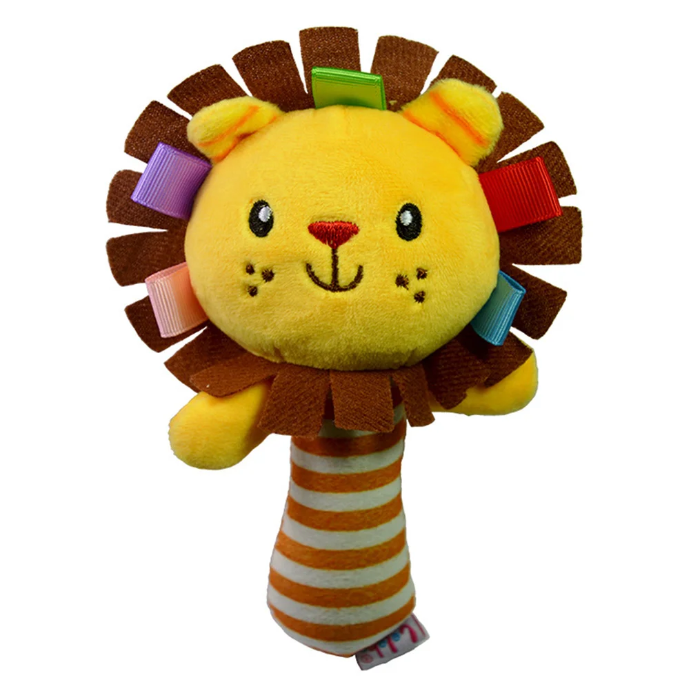 0-3 Year Baby Kids Cartoon Animal Plush Rattles Hand Bells BB Sound Educational Funny Toys Hand Rattle Toys Gift for Newborn (Li