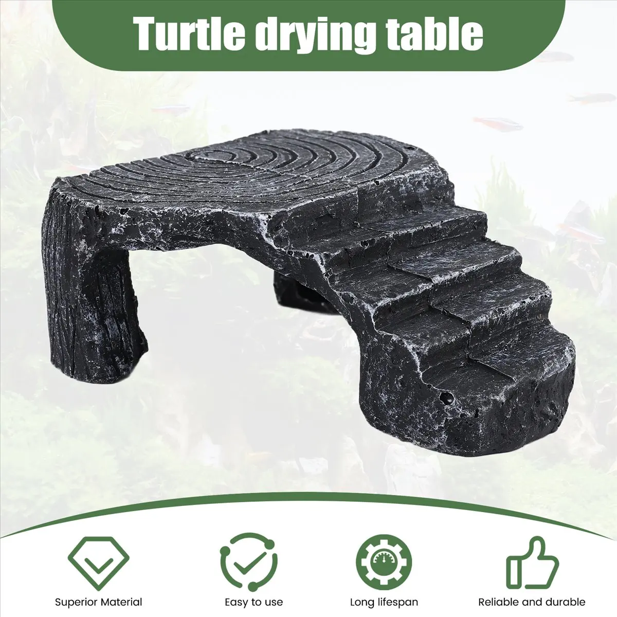 AA77 NEW Reptile Platform Turtle Basking Aquarium Decoration Aquatic Staircase Amphibian