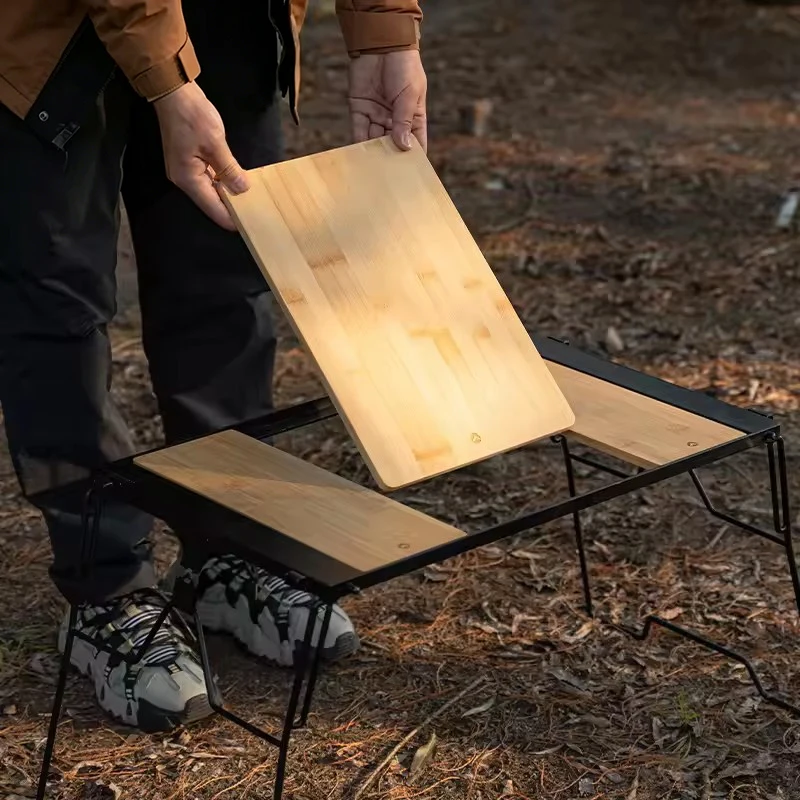 

Double Sided Bamboo Cutting Board Lightweight Foldable Chopping Block for Desk Camping Picnic and Outdoor Cooking