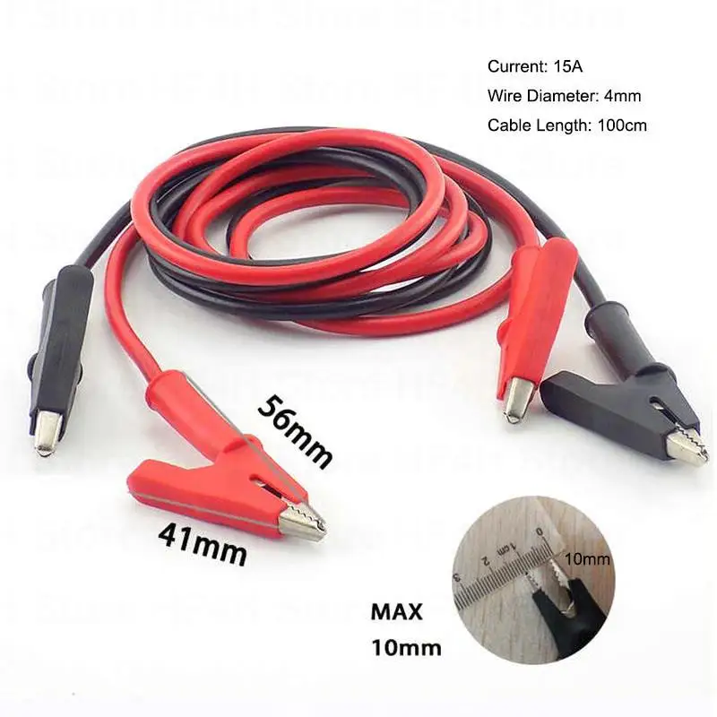 Alligator Clips Electric Test Lead cable pince crocodile Clips DIY Jumper Wire Electrical Roach cord pedal for multimeter B4