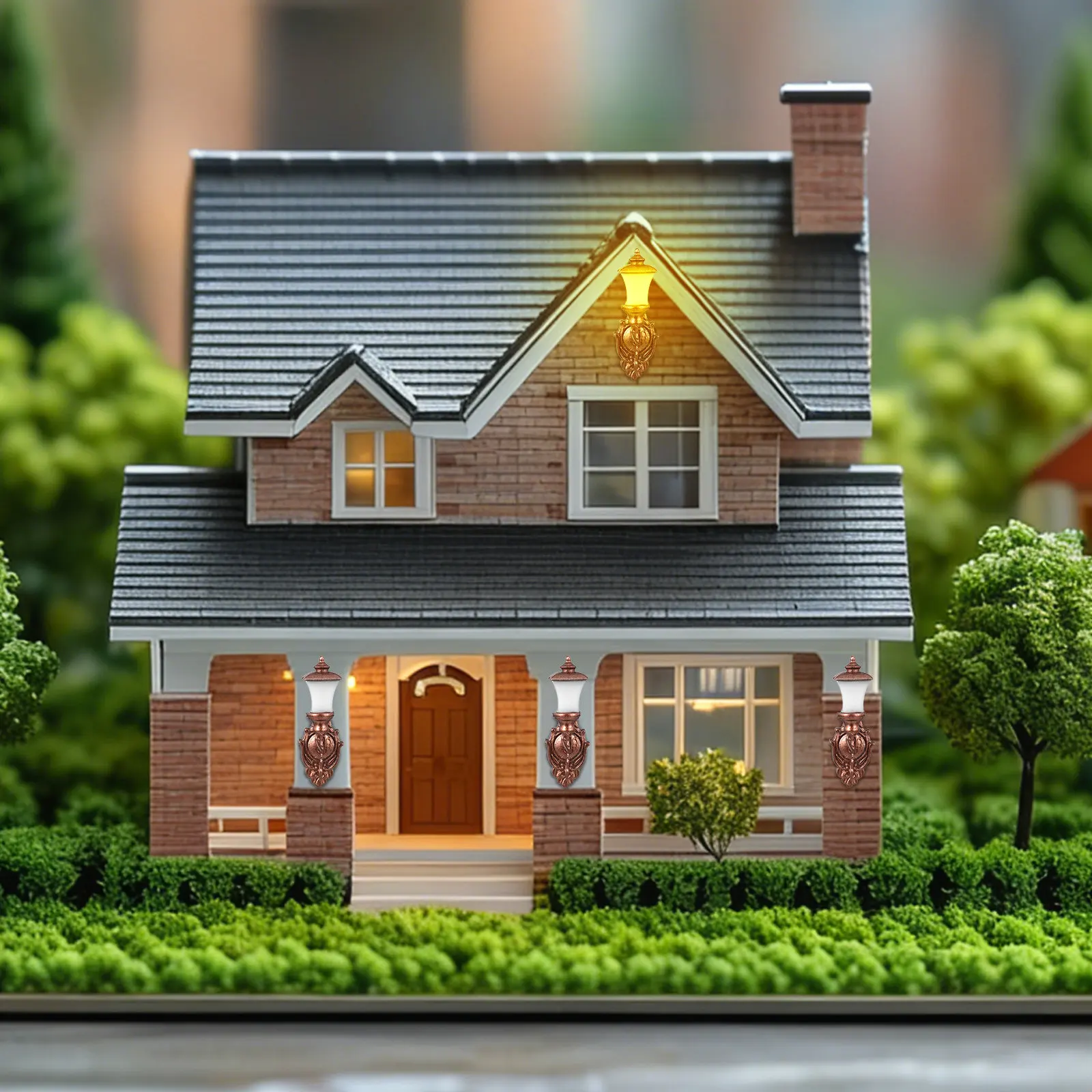 

Набор из 4 миниатюрных настенных светильников из АБС-пластика, креативные светящиеся настенные лампы, материалы для DIY-проектов, миниатюрные светильники-модели для песочниц