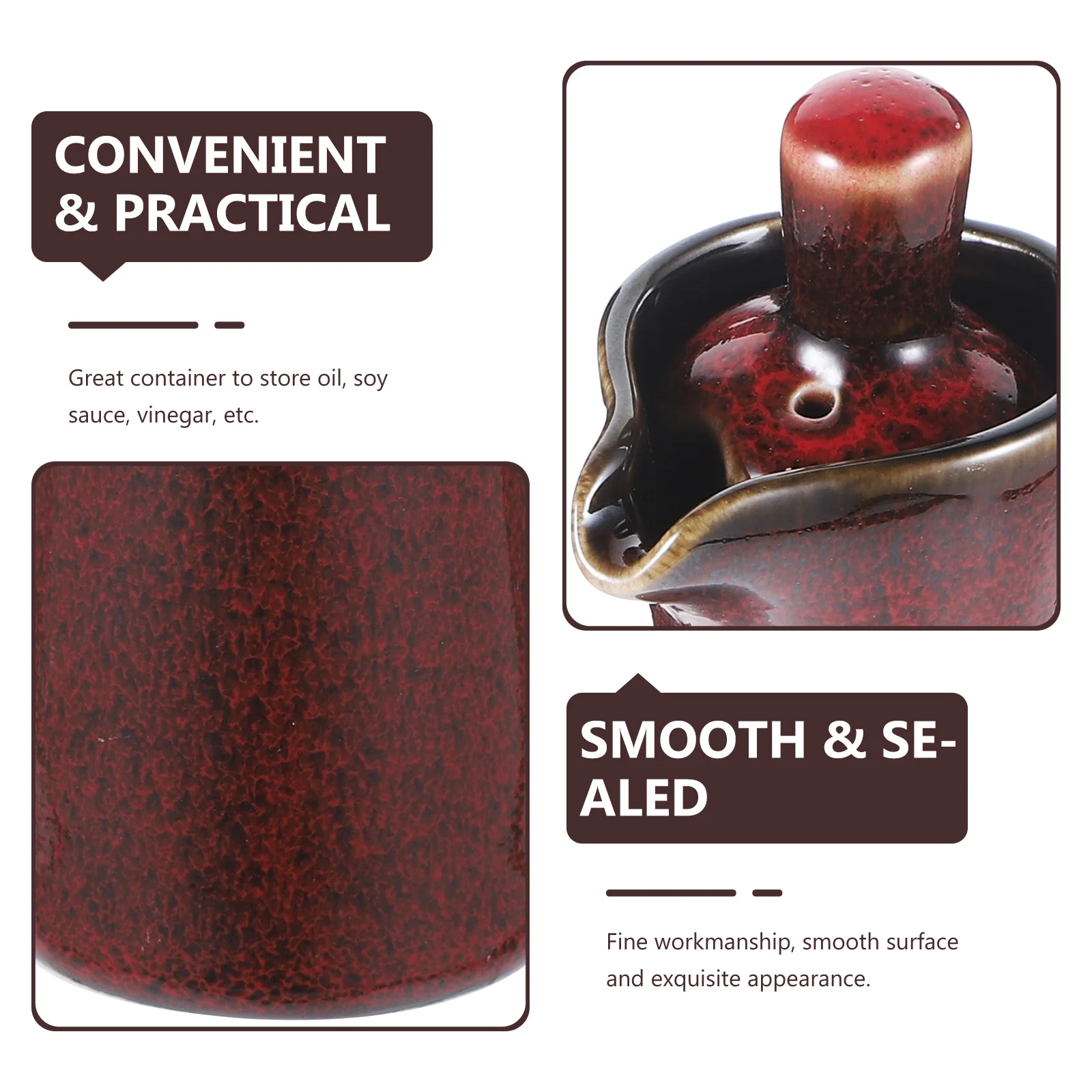 

Ceramic Condiment Bottle Japanese Style Multi-Functional Oil Vinegar Soy Sauce Container Kitchen Home Restaurant Use