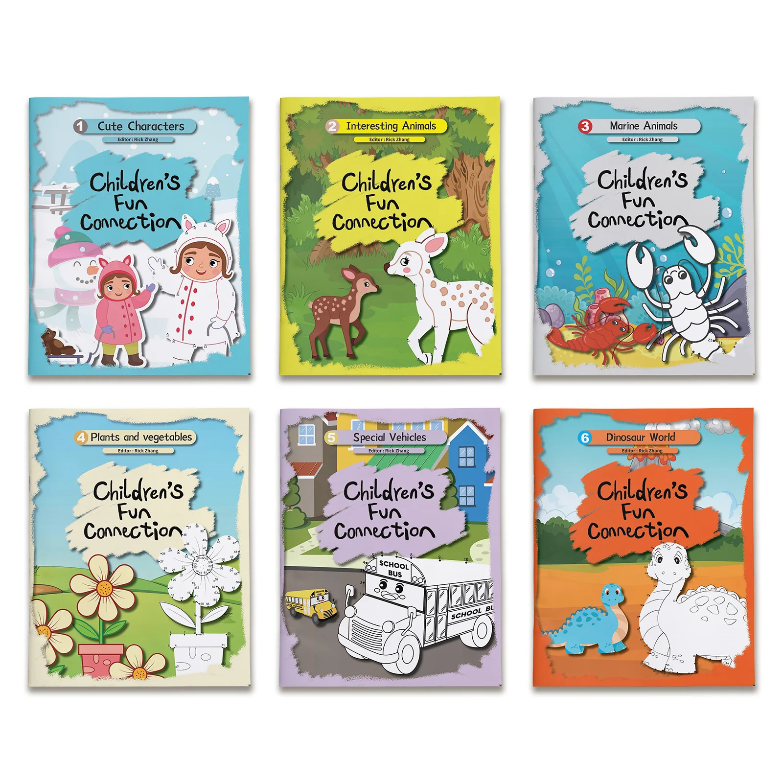 6PCS Children’s Fun Connection Books – Themed Activity Workbooks for Early Learning & Cognitive Skills