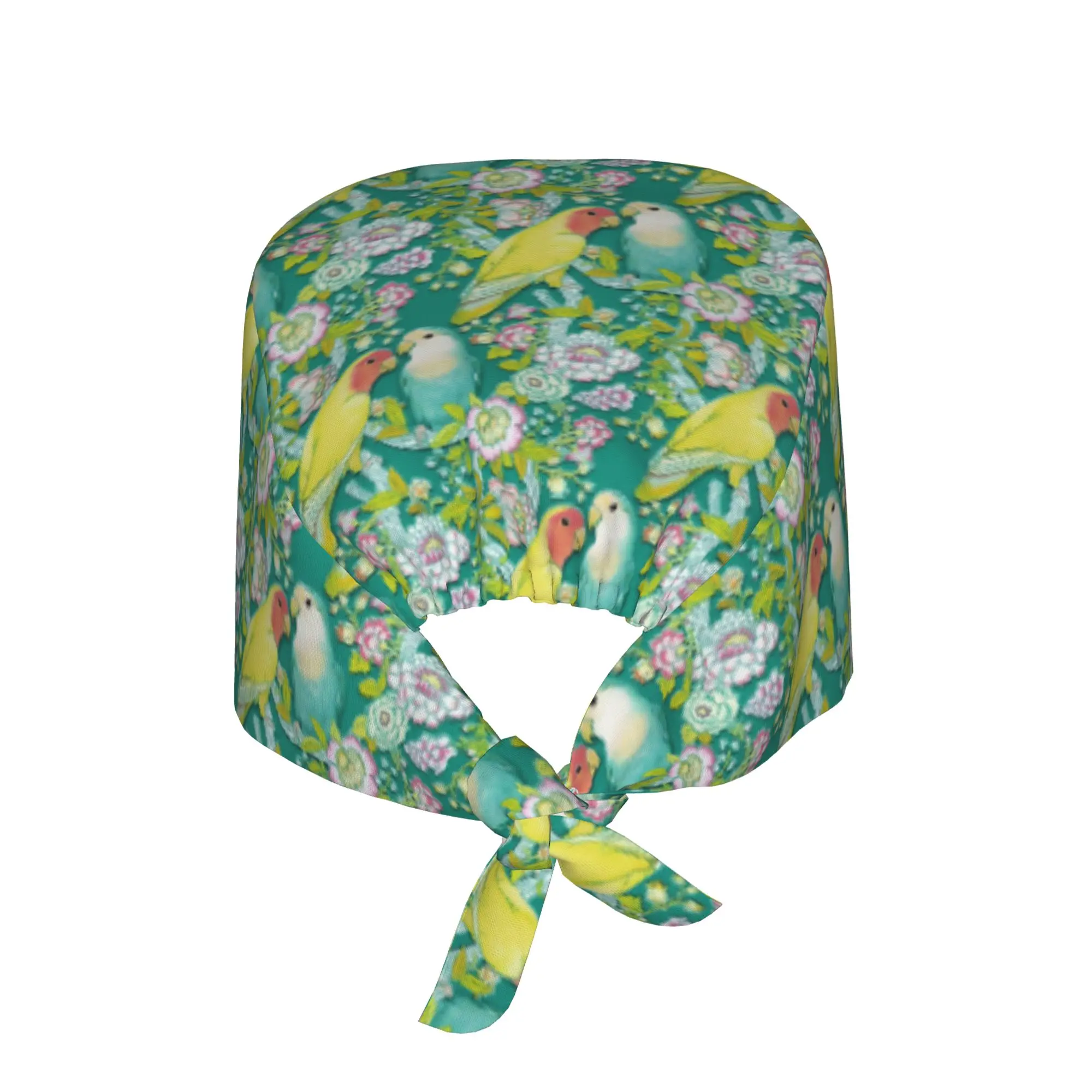 Cute Tropical Parrots Birds  Cleaning Working Cap Cool Cockatiel Macaw Parrotlet Scrub Cap Surgicals Hat Nurse Scrubs Hat For