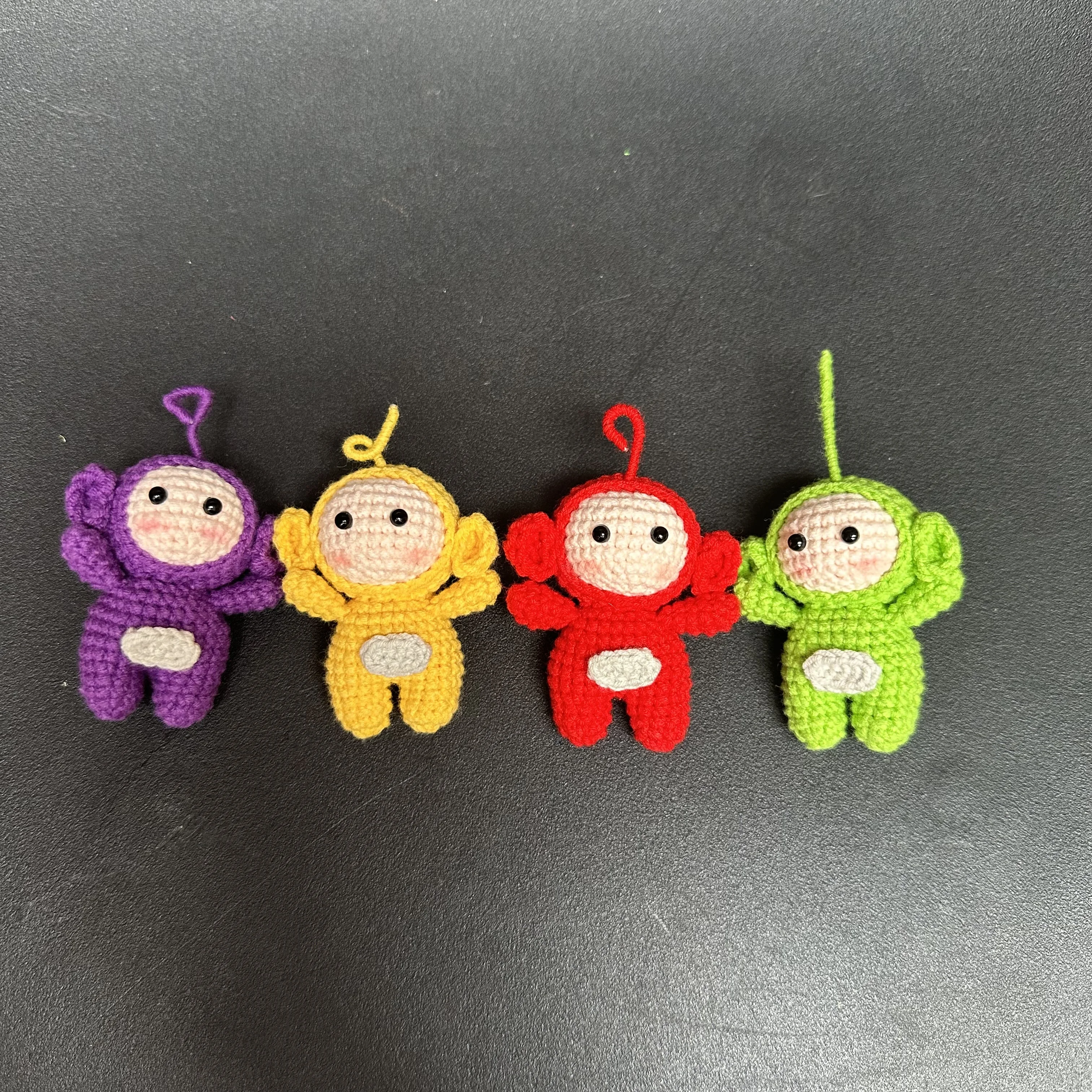 5 colors Cute Handmade  Knitting Chain Car Key Ring Creative Mobile Phone Doll Pendant Bag Pendant Individualization Couple Gift