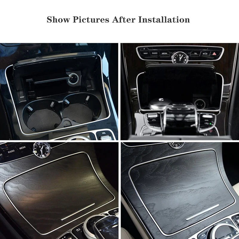 For Mercedes Benz GLC C Class W253 W205 2015 2016 2017 2018 2019 2020 Console Center Ashtray Cup Holder Strip Trim Accessories