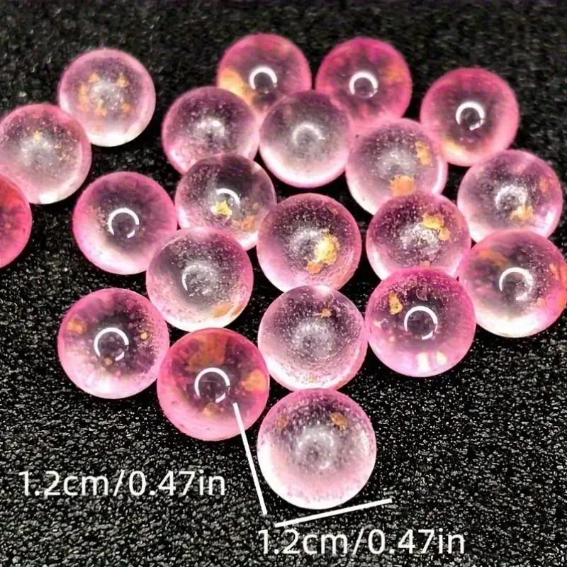[50pcs Glass Crystal Balls] 50pcs Iridescent Glass Crystal Balls | Vibrant Blue, Green, Pink & Multicolor Decorative Balls for P