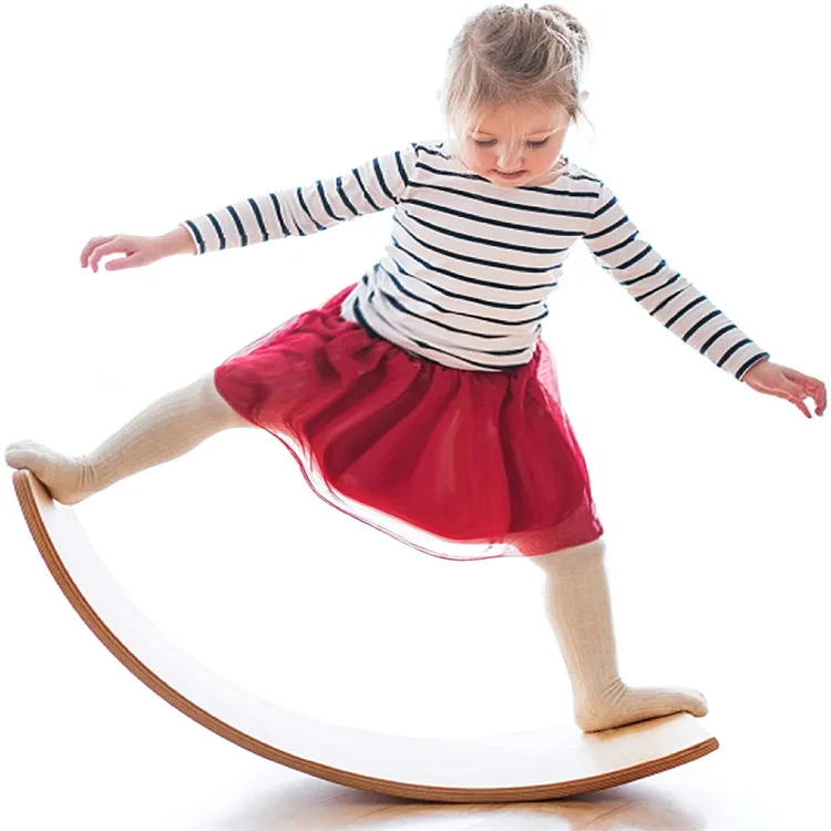 Kids Balance Boards Natural Wood Standing Wooden Children Balance Board Fitness Kids Wood Rocker Balance Board for Kids Teenspro
