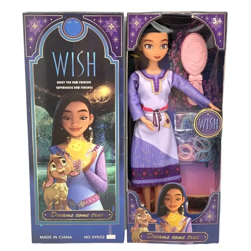 Disney Wish Cartoon Princess Asha 30cm Plush Toy Asuna Doll Nine Joints Can Move Dolls Cartoon Around Children\'s Birthday Gifts