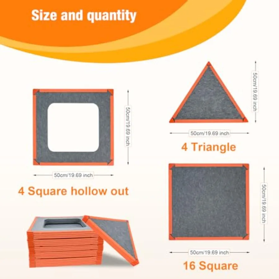 24-Piece Magnetic Fort Building Kit for Giant Modular Playhouse Panels, Lightweight Eco-Felt Construction Toy with Strong Magne