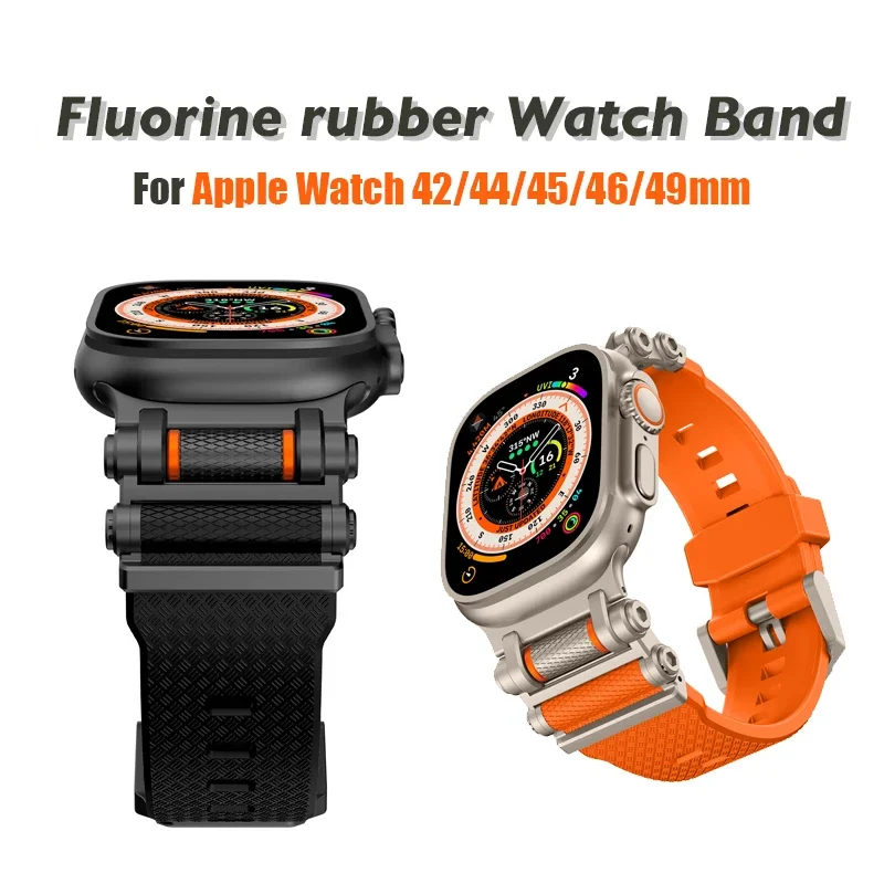 

Мягкий резиновый ремешок для Apple Watch Ultra 2 1 49 мм Спортивный ремешок Correa для IWatch Series 9 8 7 6 5 4 45 мм 44 мм 42 мм Роскошный браслет