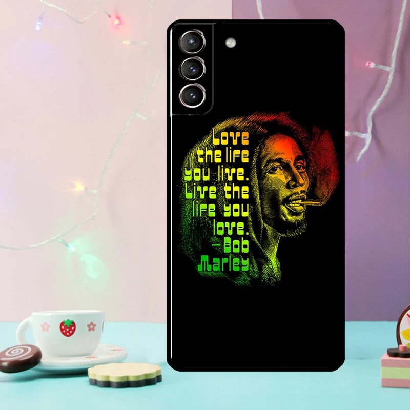 Reggae Bob Marley Case For Samsung Galaxy S24 S23 Ultra S22 S20 S21 FE Note 20 10 Plus S8 S9 S10 Phone Cover