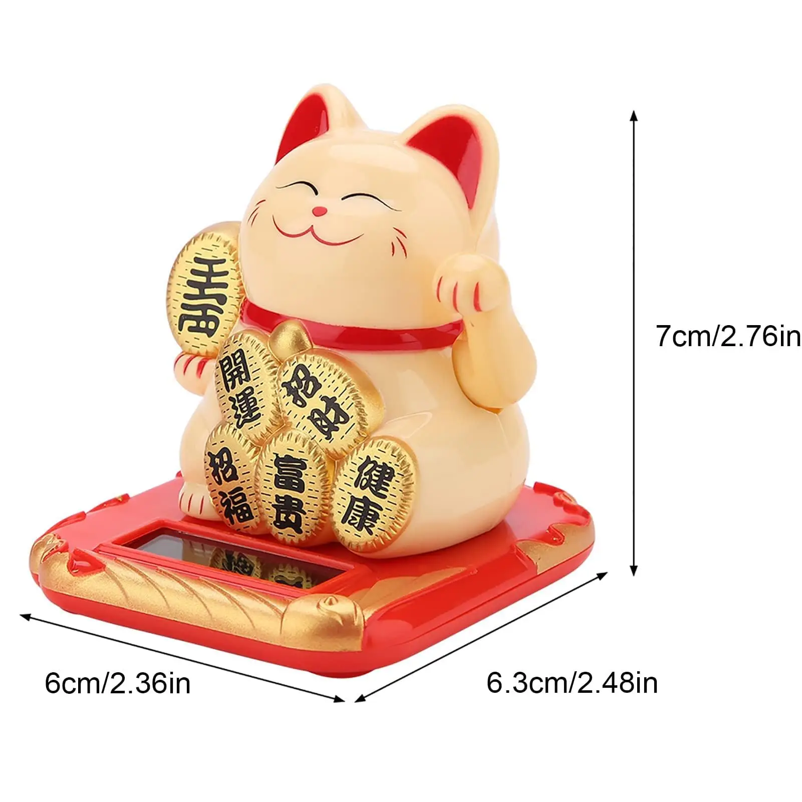 1 Stück Mini 2,9 Zoll Glückskatzen-Figur, Feng Shui Katzen-Dekoration für Zuhause und Auto, Eröffnungszeremonie-Ornament, Feiertagsgeschenk, Heimdekoration – Detail 6
