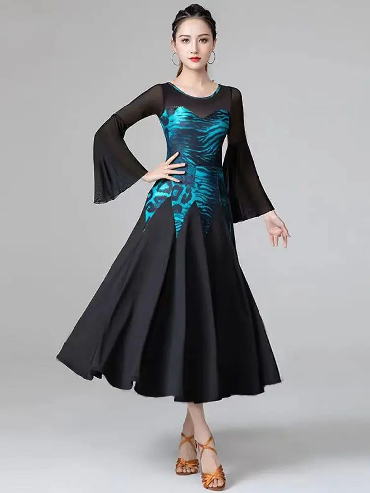 

Modern Dance Skirt Profional Cetition Performance Outfit Large Swing Dr Ballroom Waltz Social Dance Costume
