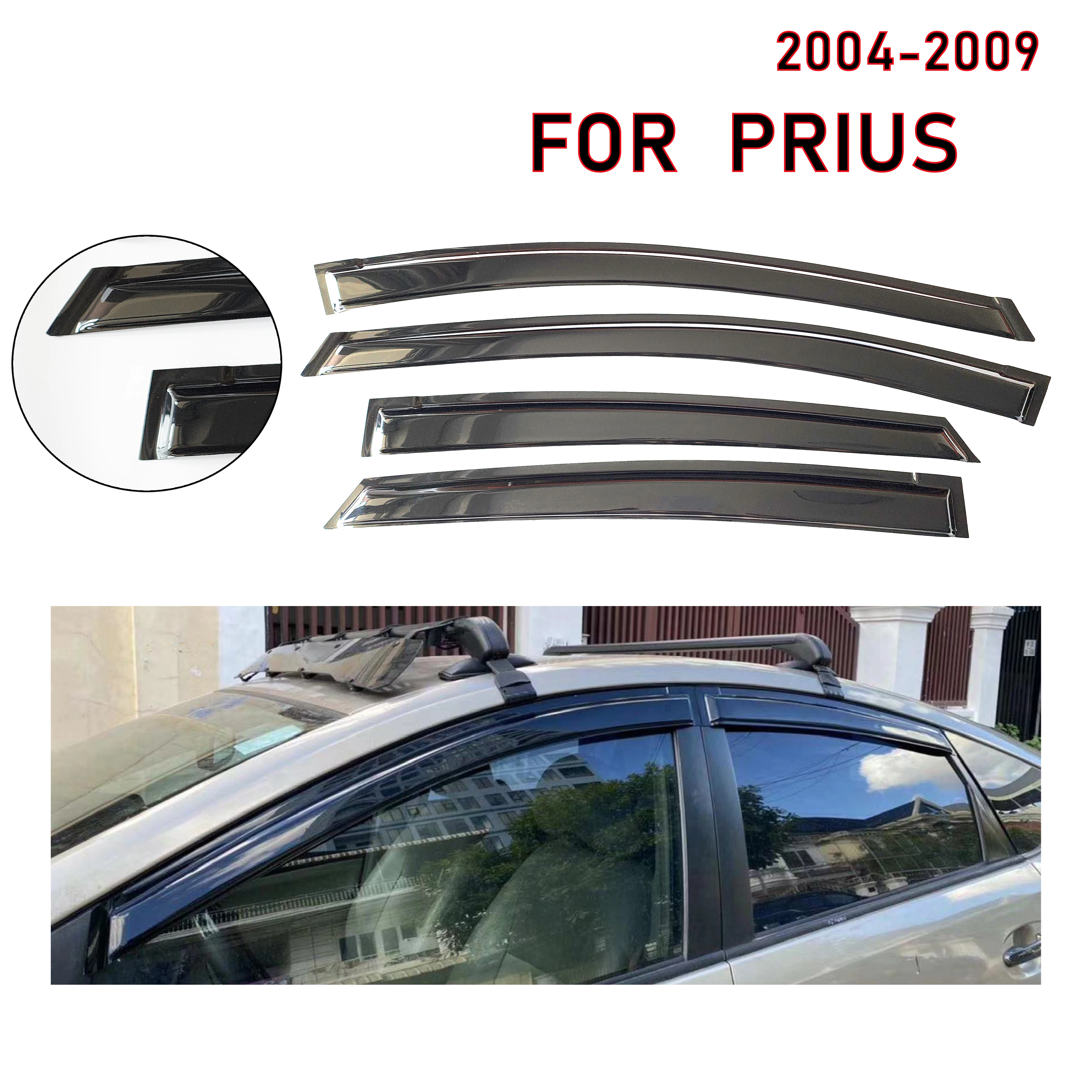 

4 pcs of the latest model car window sunshade for Prius 2004-2009, window visor rain guards window visors window rain guards