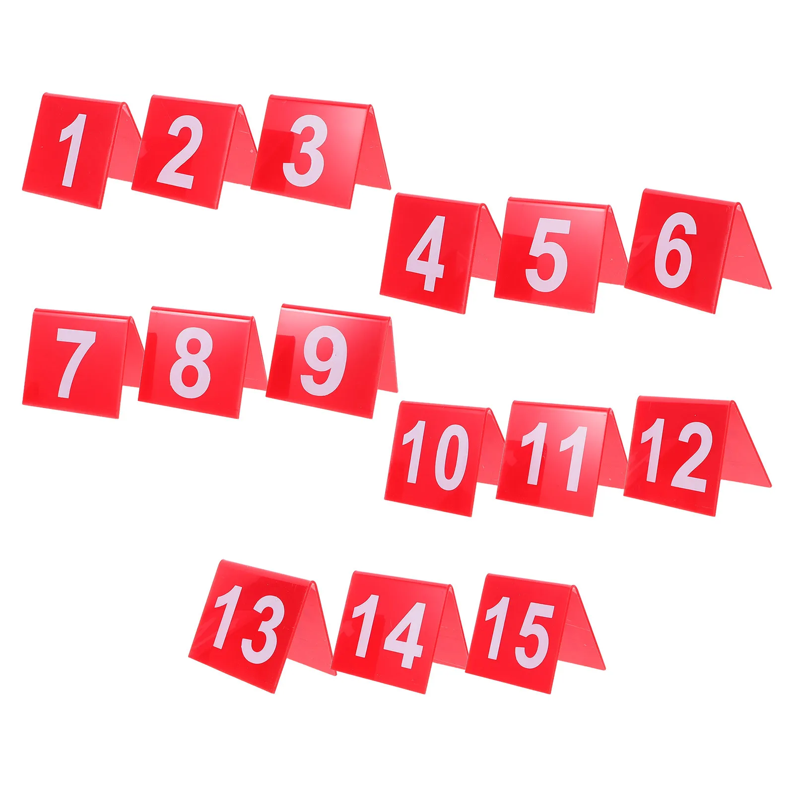 

15pcs Acrylic Table Number Markers 1-15 Double-Sided Reusable For Restaurant Cafe Wedding Banquet Party Reception Table