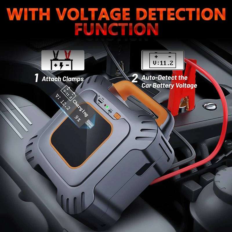 Car Jump Starter Car Emergency Start Power Portable Car Emergency Booster Starting Device for Gasoline Diesel Engines Below 8.0L