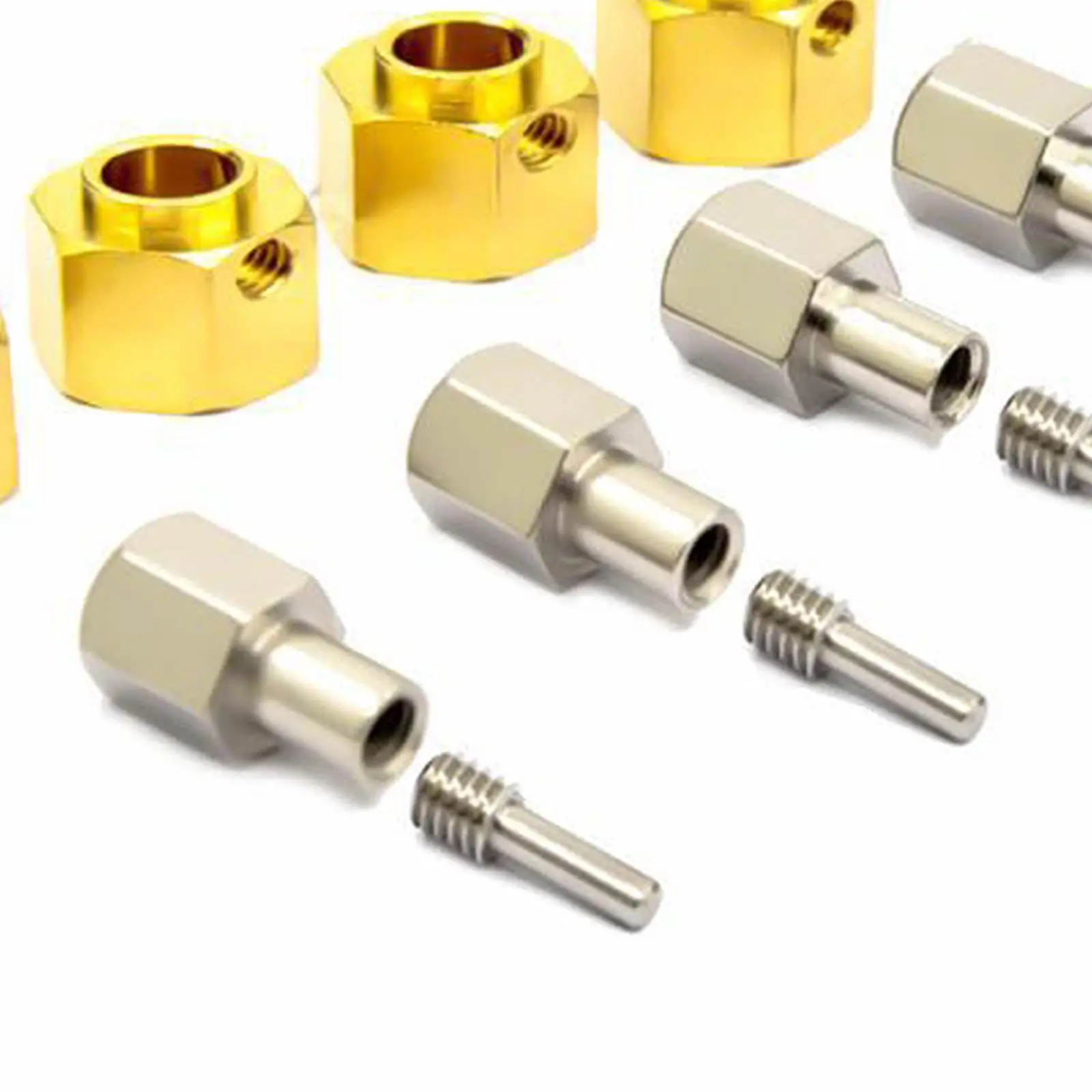 4pcs Brass Hex Flexible Motor Coupling Common Coupler for DC Connection Motor Shaft, Robot, Car Model Tire, for