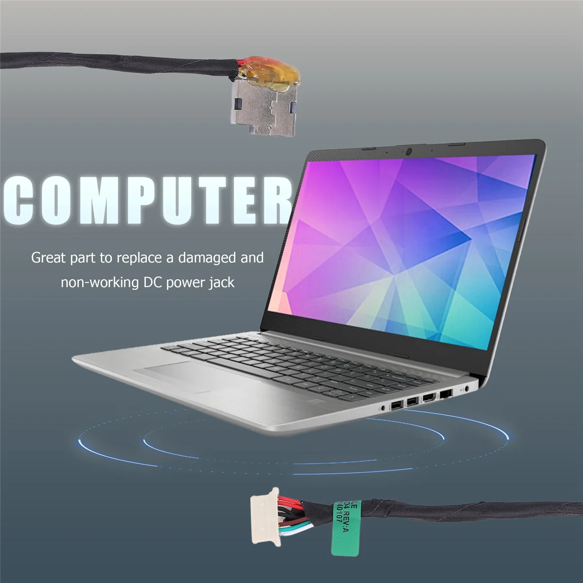 مقبس كابل مقبس الطاقة للكمبيوتر المحمول RISEN لـ HP 240 246 250 255 G4 G5 799736 -F57 813945 -001 استبدال جاك DC