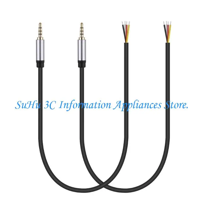 

J0MB 3.5mm TRRS Male Plugs to Open End Bare Wire for Replacing Worn Out Audios Cable