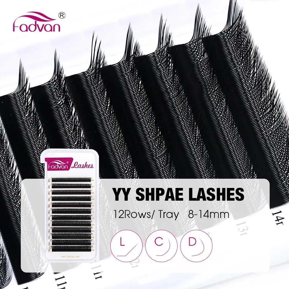 FADVAN New 6D - W Shaped Eyelash Extensions 0.07 D 8-14mm Soft Natural Professional Lashes