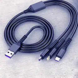 120W 3 In 1 Fast Charging Cord For iPhone Huawei Micro USB Type C Charger Cable 1.2m Multi Usb Port Multiple Usb Charging Cord ๏ปฟ