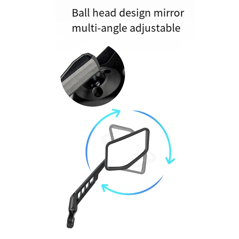 Bike Wide Range Backsight Reflector Adjustable Bike Mirror Bicycle Handlebar Rear View Mirror Left Durable