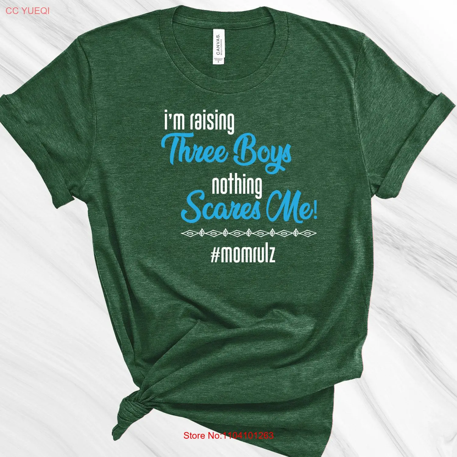 

I'm Raising 3 Boys Mom T Shirt Surviving Motherhood Rules Love my Kids Friend Teacher long or short sleeves