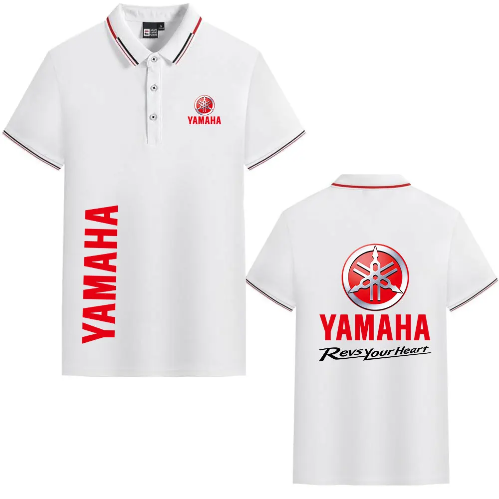 2026 Yamaha Summer Men's T-Shirt Polo Shirt Motorcycle Racing Print Casual Outdoor Business Shirt Short Sleeve Clothing