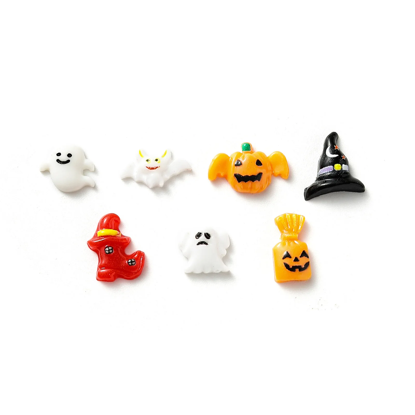20pc Halloween Resin Nail Charms Pumpkin Ghost Little Ghost Magic Shoes Nail Decorations Parts DIY 3D Mini Nail Art Accessories