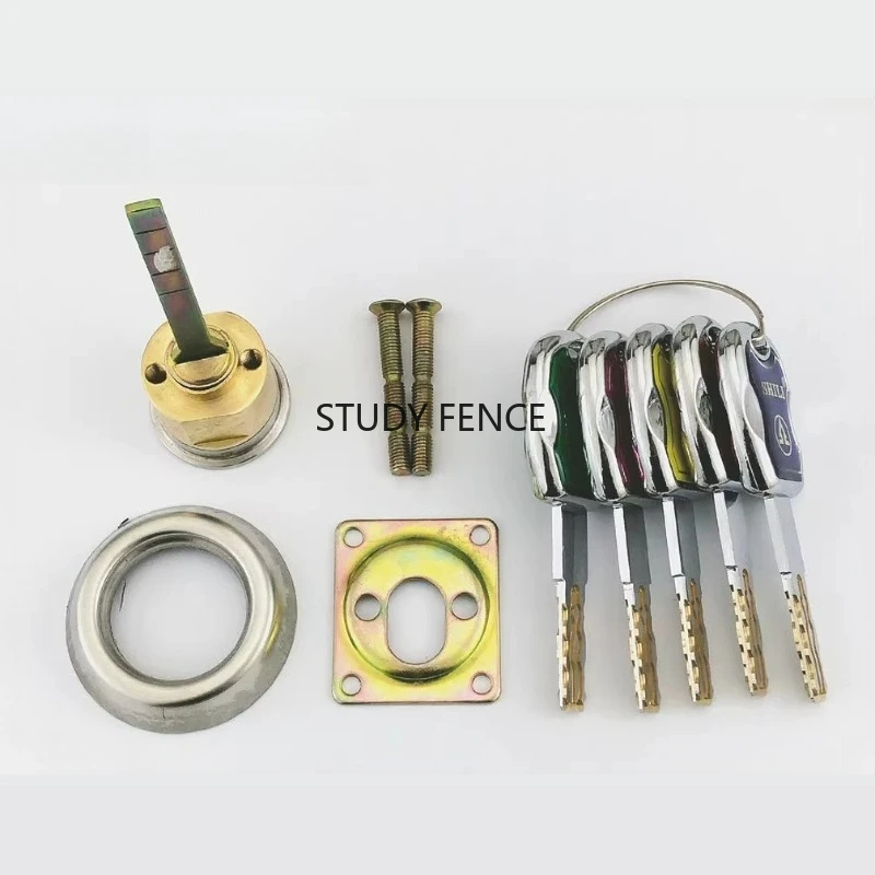 Old Style Anti-theft Door Lock Mid Core/biased Core Iron Door Lock with Keys Multi Track Metal Lock Core Hardware Accessories