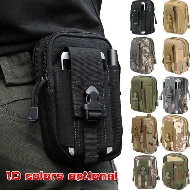 Sac banane en nylon imperméable pour hommes, sacs pour téléphone portable, ceinture de sport stratégique, sacs à outils de voyage, extérieur